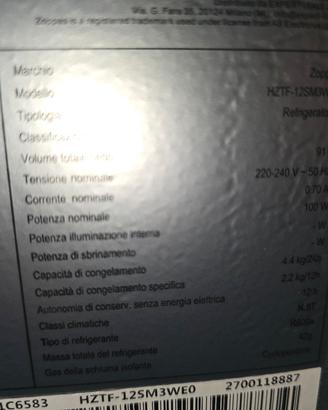 Congelatore zoppas