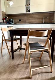 Nr.2 Sedie pieghevoli in faggio naturale