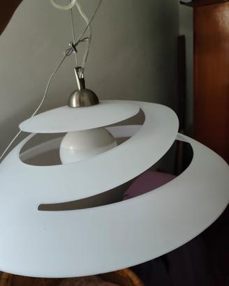 lampadario in vetro bianco 