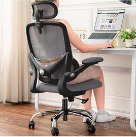 Sedia da ufficio ergonomica per casa, schienale al