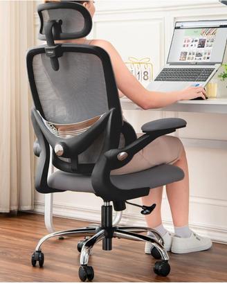 Sedia da ufficio ergonomica per casa, schienale al