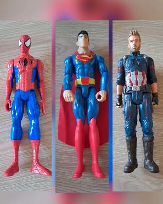 Action Figure Capitan America Spiderman Superman