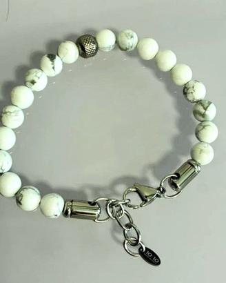 Bracciale di pietra aulite bianco naturale