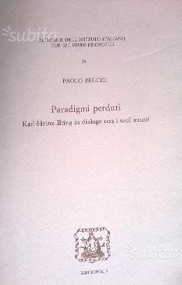 Paolo Becchi, Paradigmi perduti: Karl-Heinz Ilting