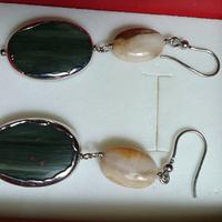 orecchini argento con ovali diaspro colorati