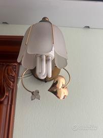 Lampadario vintage 5 luci e 2 applique