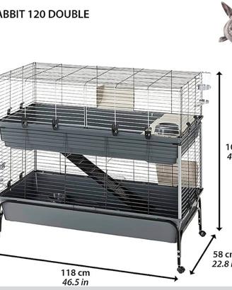 Gabbia Coniglio Ferplast Double 120 Rabbit