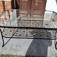 tavolino metallo e vetro temperato 117 x 77 h 51