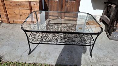tavolino metallo e vetro temperato 117 x 77 h 51