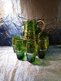 Antico Servizio Acqua/Bibita Decò, Vetro e Argento