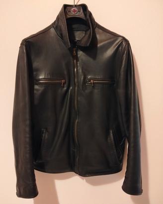 Giacca leggera in pelle con colletto