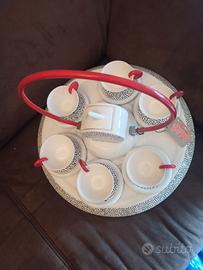 Ceramica ,Tazzine Zuccheriera Vassoio Mas Design