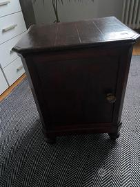 Comodino in legno massello mogano Vintage