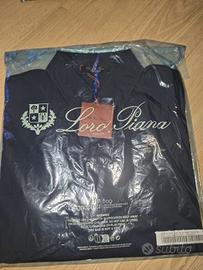 Polo Loro Piana Blu Scuro Taglia M Manica Lunga 