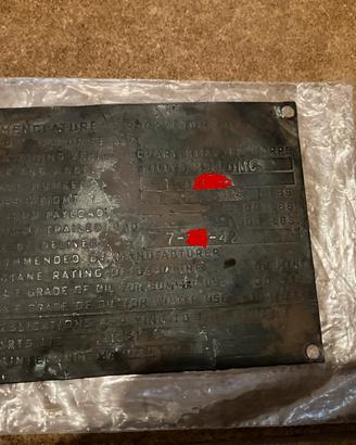 Set targhette originali jeep willys mb ford gpw