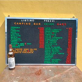 listino prezzi XXL 90x60 bar caffè anni 70 vintage