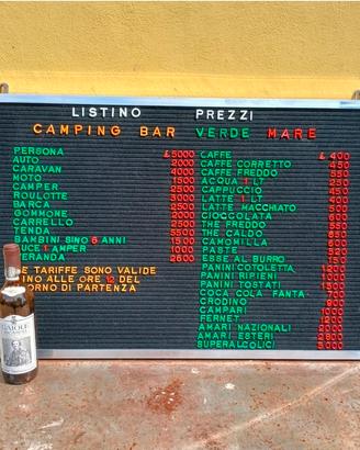 listino prezzi XXL 90x60 bar caffè anni 70 vintage