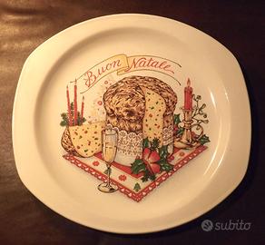 Piatto natalizio in ceramica decorato - da portata