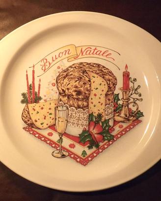 Piatto natalizio in ceramica decorato - da portata