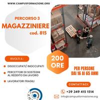 Corso Gratuito di Magazziniere e Rimborsato