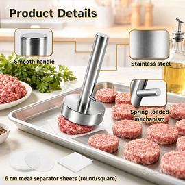 Stampo in Acciai Inox 6cm con 100 Carta Forno per