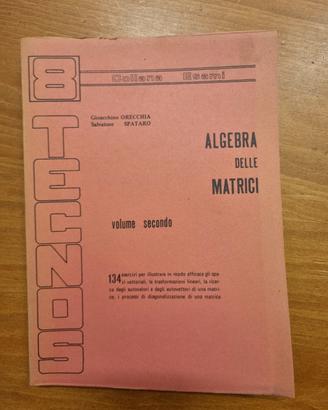 Algebra delle matrici Orecchia Spataro Tecnos n.8