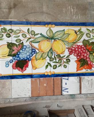 Tavolo pannello maioliche mattonelle casa