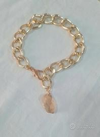 braccialetti donna con catena dorata e crustallo
