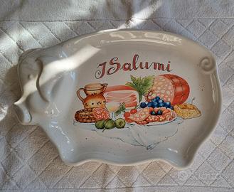 Piatto in ceramica "I Salumi" - Forma Maiale