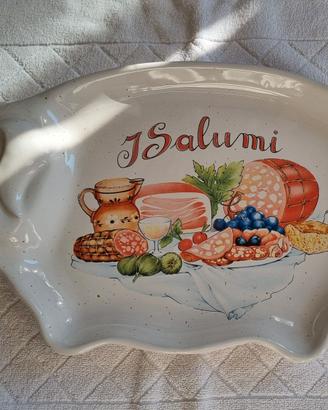 Piatto in ceramica "I Salumi" - Forma Maiale