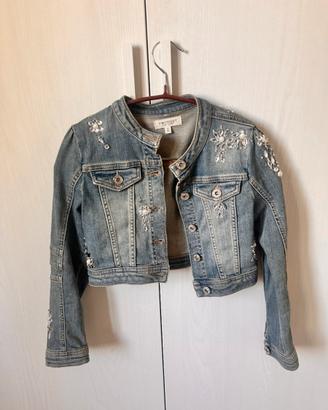 Giacca jeans Twinset 10 anni con strass e perle