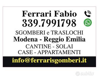 Sgombero case appartamenti garage cantine modena