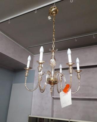 LAMPADARIO MURANO DE MAJO 6 LUCI AMBRATO