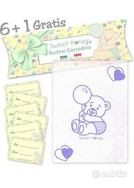 Bustine primo corredino lista nascita neonato