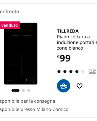 Piano cottura induzione a due piastre