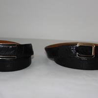 2 cinture Testoni Milano nere di Coccodrillo