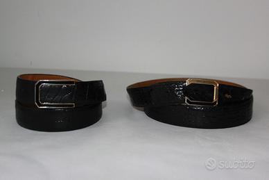 2 cinture Testoni Milano nere di Coccodrillo