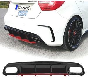 DIFFUSORE MERCEDES CLASSE A W176 LOOK AMG A45 NERO
