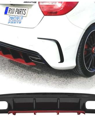 DIFFUSORE MERCEDES CLASSE A W176 LOOK AMG A45 NERO