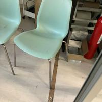 sedia maui celeste con base in acciaio