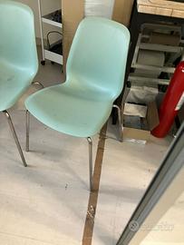 sedia maui celeste con base in acciaio