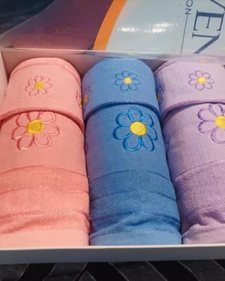 set 3asciugamani+3ospiti nuovo 