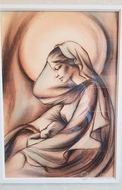 Quadro madonna con Bambino di M. Borella