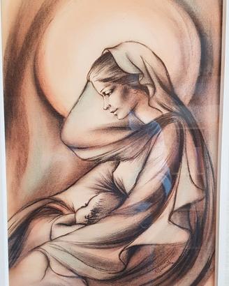Quadro madonna con Bambino di M. Borella