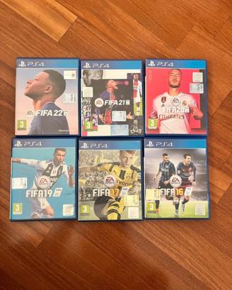Giochi fifa dal 2016 al 2022 per playstation 4