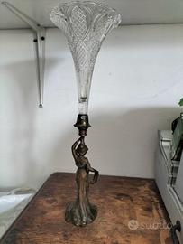 vaso  cristallo Baccara statua art deco Iris  900