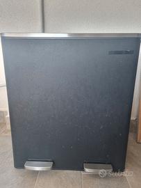 PATTUMIERA A DOPPIO CESTINO AMMORTIZZATO NERO