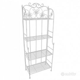 Scaffale Etagere 4 Ripiani Portapiante in Ferro