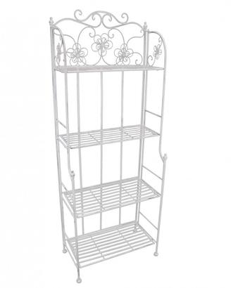 Scaffale Etagere 4 Ripiani Portapiante in Ferro