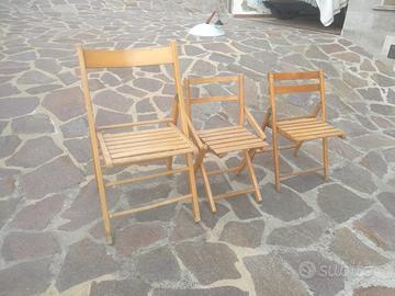 Sedia sedie in legno pieghevoli